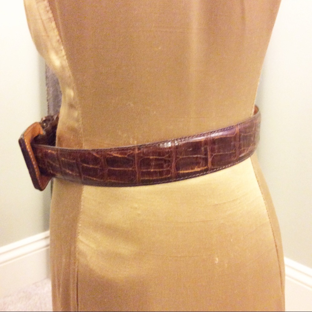 Brighton Brown Croco-Embossed Geniune Leather Belt - Picture 3 of 5